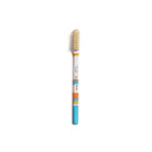 Light blue and white colorful toothbrush on white background