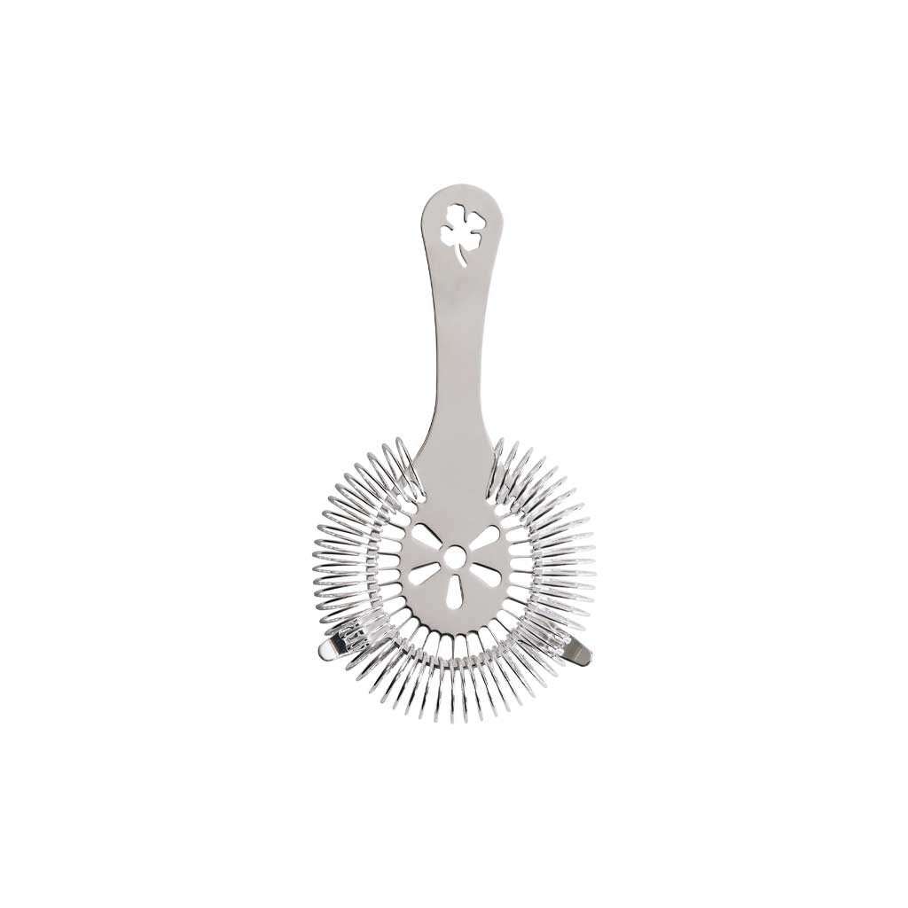 Front of cocktail strainer on white background