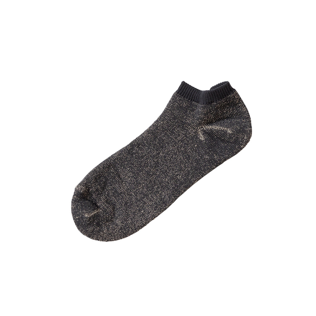 Linen Cotton Pile Anklet Charcoal Small  at Boston General Store