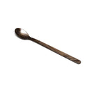 Brown acrylic long drink spoon on white background