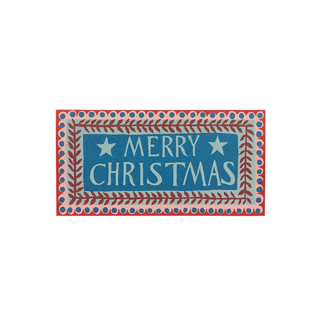 Long Merry Christmas Pattern Holiday Card, Set of 6 Boston General Store
