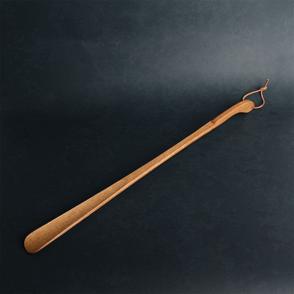 Long Shoe Horn with Leather Strap Boston General Store