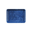 Small navy blue marbled desk tray on white background