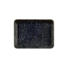 Small black marbled desk tray on white background