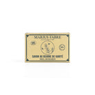 A rectangular cream colored cardboard box of Marius Fabre Savon au Beurre de Karité.
