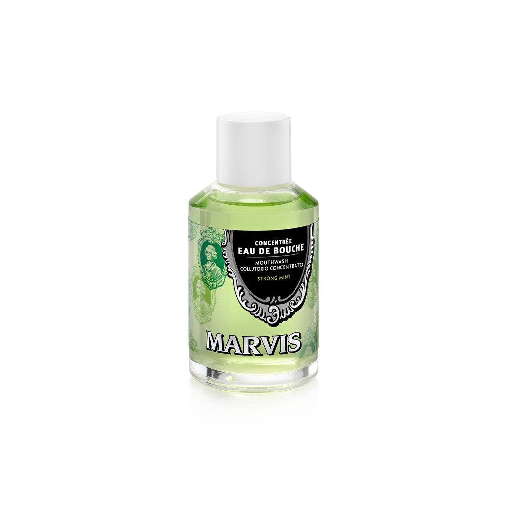 Bottle of Marvis mouthwash concentrate.