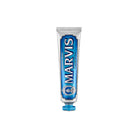 Tube of Aquatic Mint Marvis toothpaste.