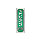 Box of Classic Strong Mint Marvis toothpaste on white background.