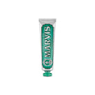 Tube of Classic Strong Mint Marvis toothpaste.