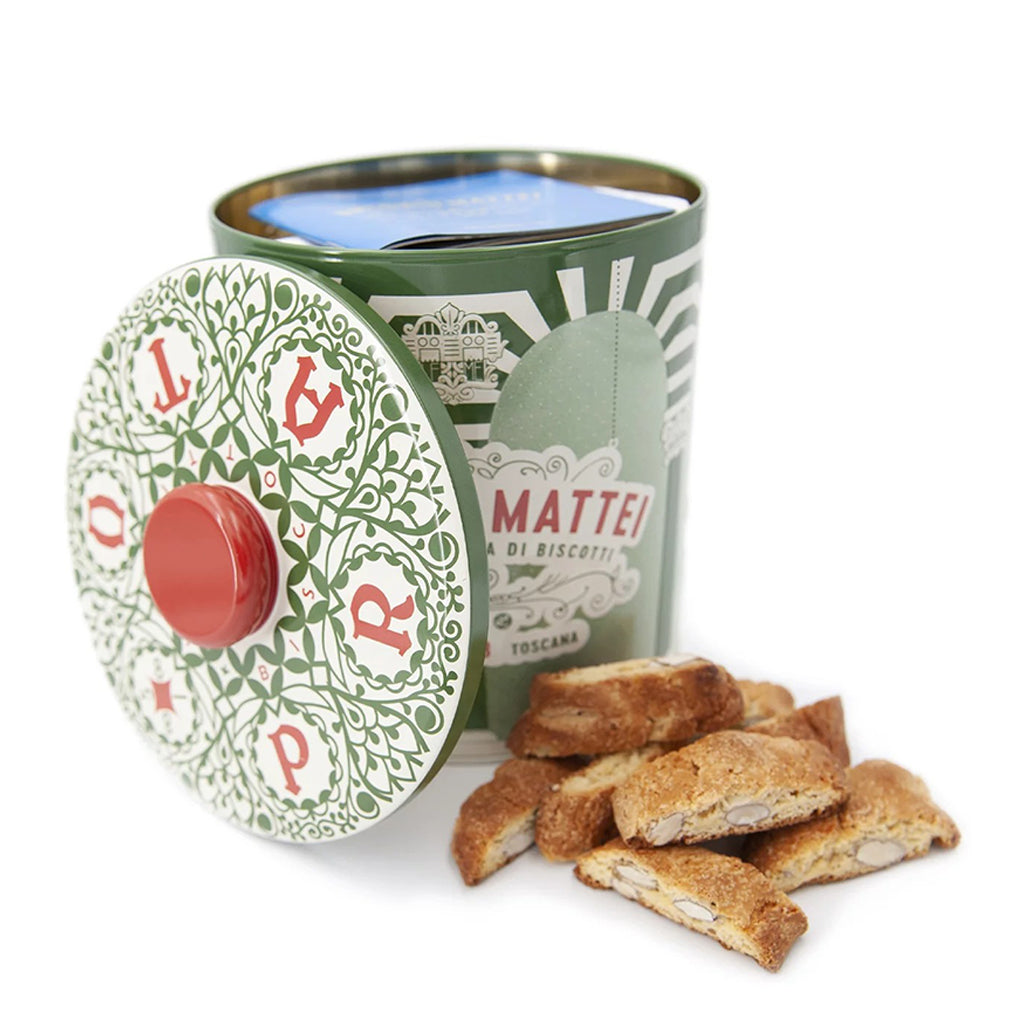 Red &amp; Green Special Edition Tin Biscotti di Prato with Almonds    at Boston General Store