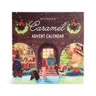 McCrea's Caramel Advent Calendar featuring a cozy holiday-decorated bookshop exterior.