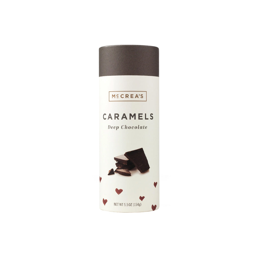 Tube of chocolate caramels closed.