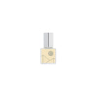 Perfume bottle with geometric design on a white background