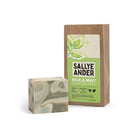 Sallye Ander milk and mint essential soap for dry, sensitive skin with packaging on a white background