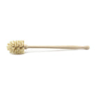 A natural wood cleaning brush with a long handle and light-colored bristles, shown horizontally on a plain white background.