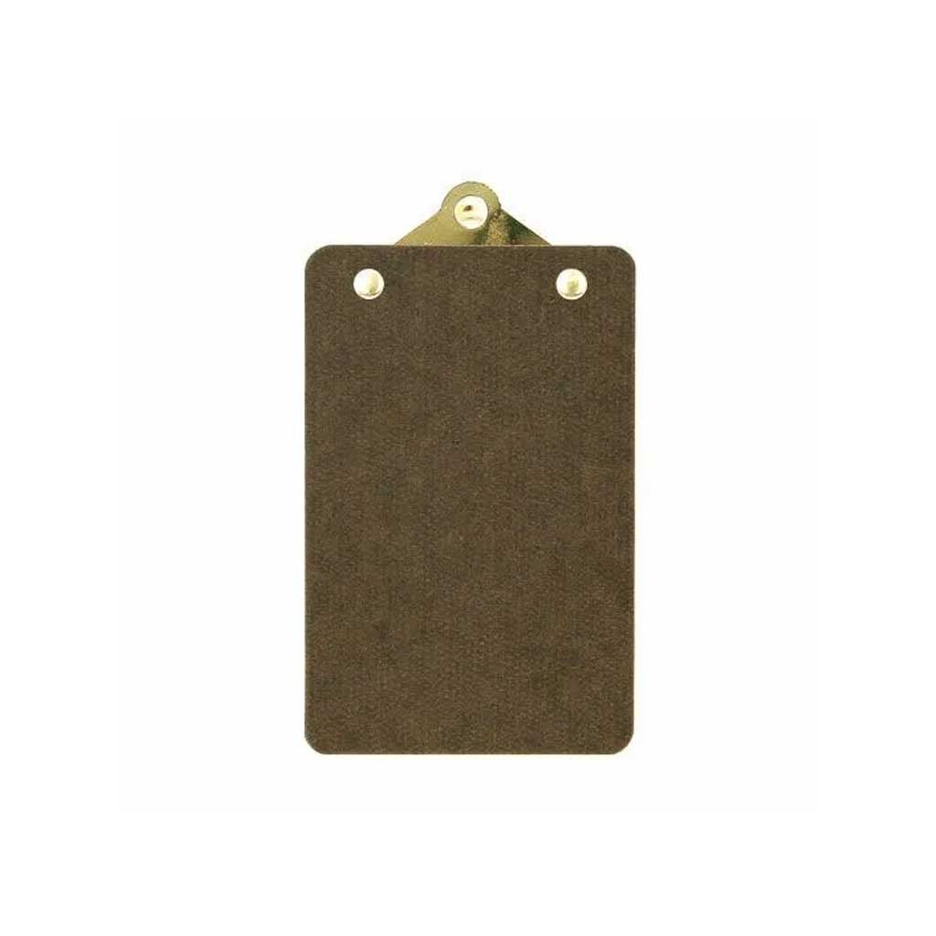 Back of mini clipboard on white background