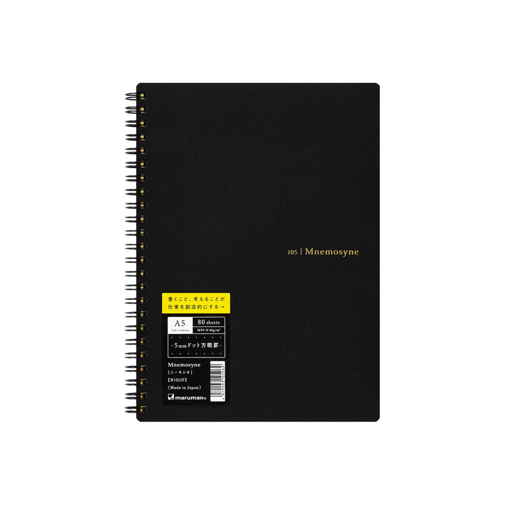 Mnemosyne Spiral Notebook - A5 Dot Grid Boston General Store