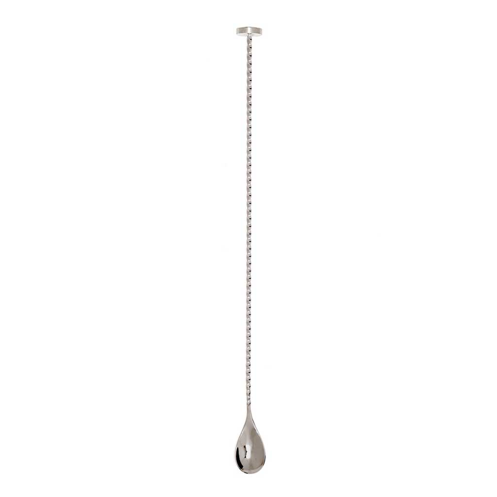 40cm metal muddler barspoon for cocktails on white background