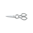 Multi-purpose stainless steel kitchen shears on white background