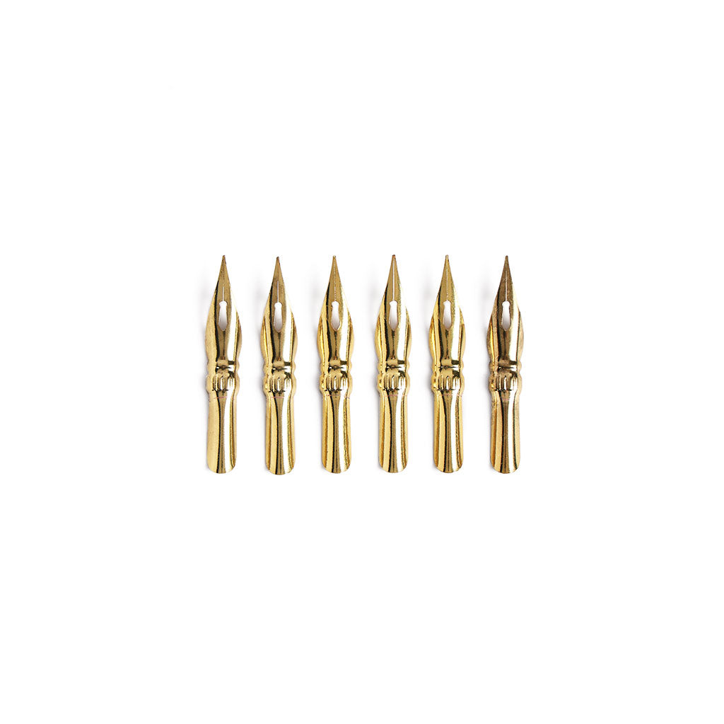 E + M Standard Dip Pen Nib, Set of 6 Gold at Boston General Store