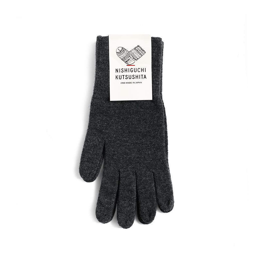 Merino Wool Gloves Charcoal Medium  at Boston General Store