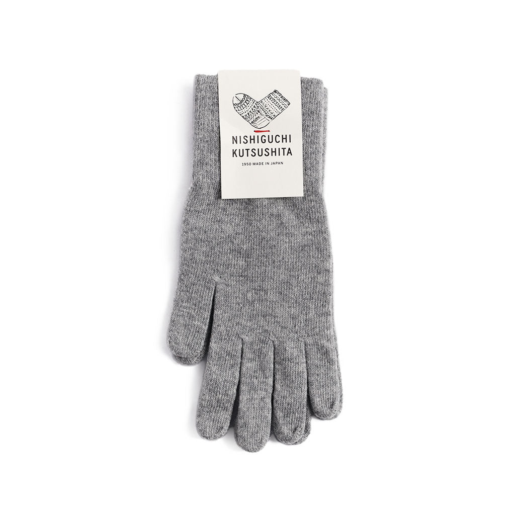 Merino Wool Gloves Light Grey Medium  at Boston General Store