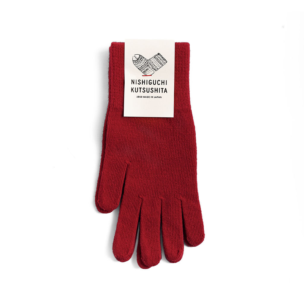 Merino Wool Gloves Red Medium  at Boston General Store