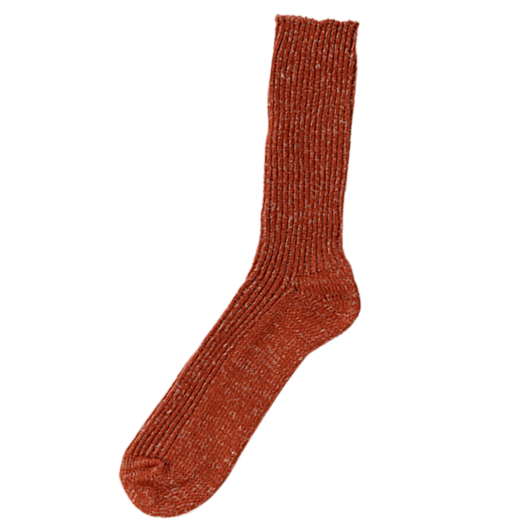 Hemp Cotton Ribbed Socks Boston Brick Small  at Boston General Store