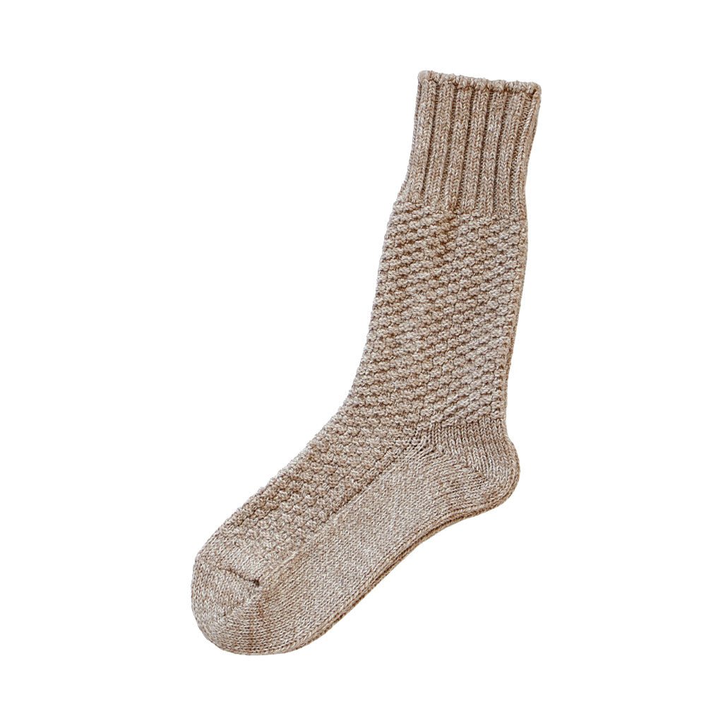 Wool cotton boot sock in the color Beach Stone.