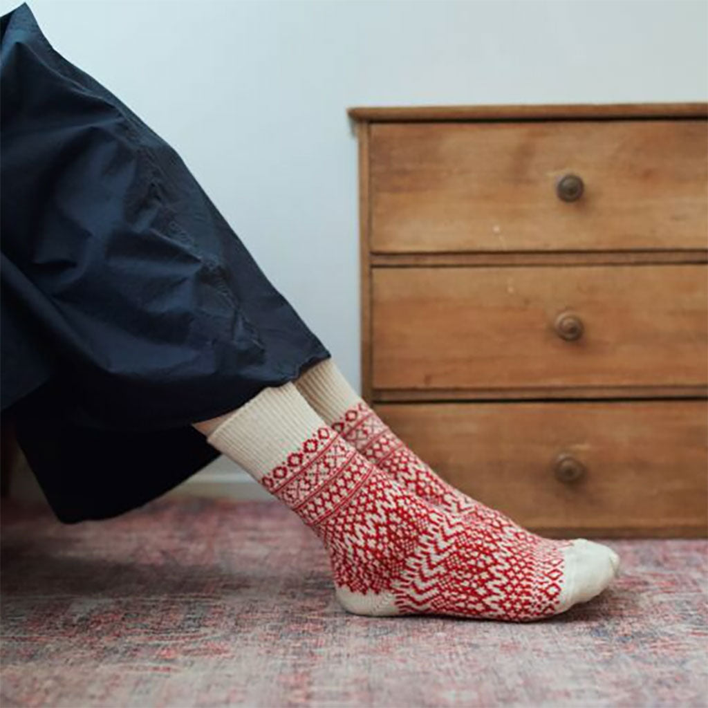Wool Jacquard Socks    at Boston General Store