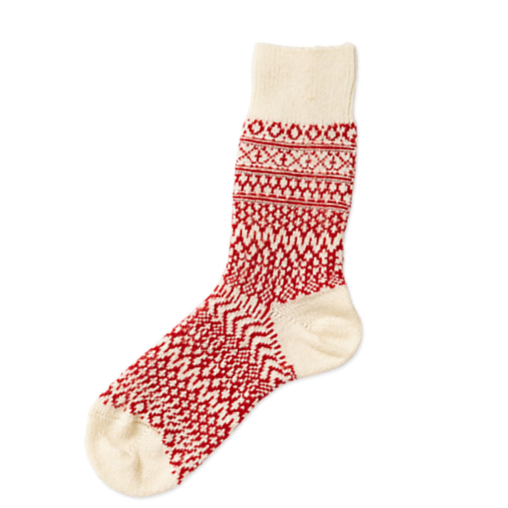 Wool Jacquard Socks Small Red Sox  at Boston General Store