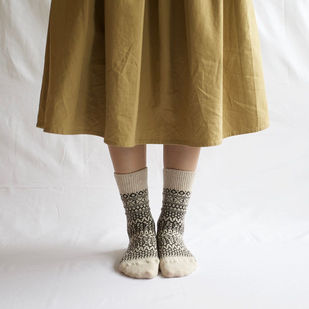 Wool Jacquard Socks    at Boston General Store