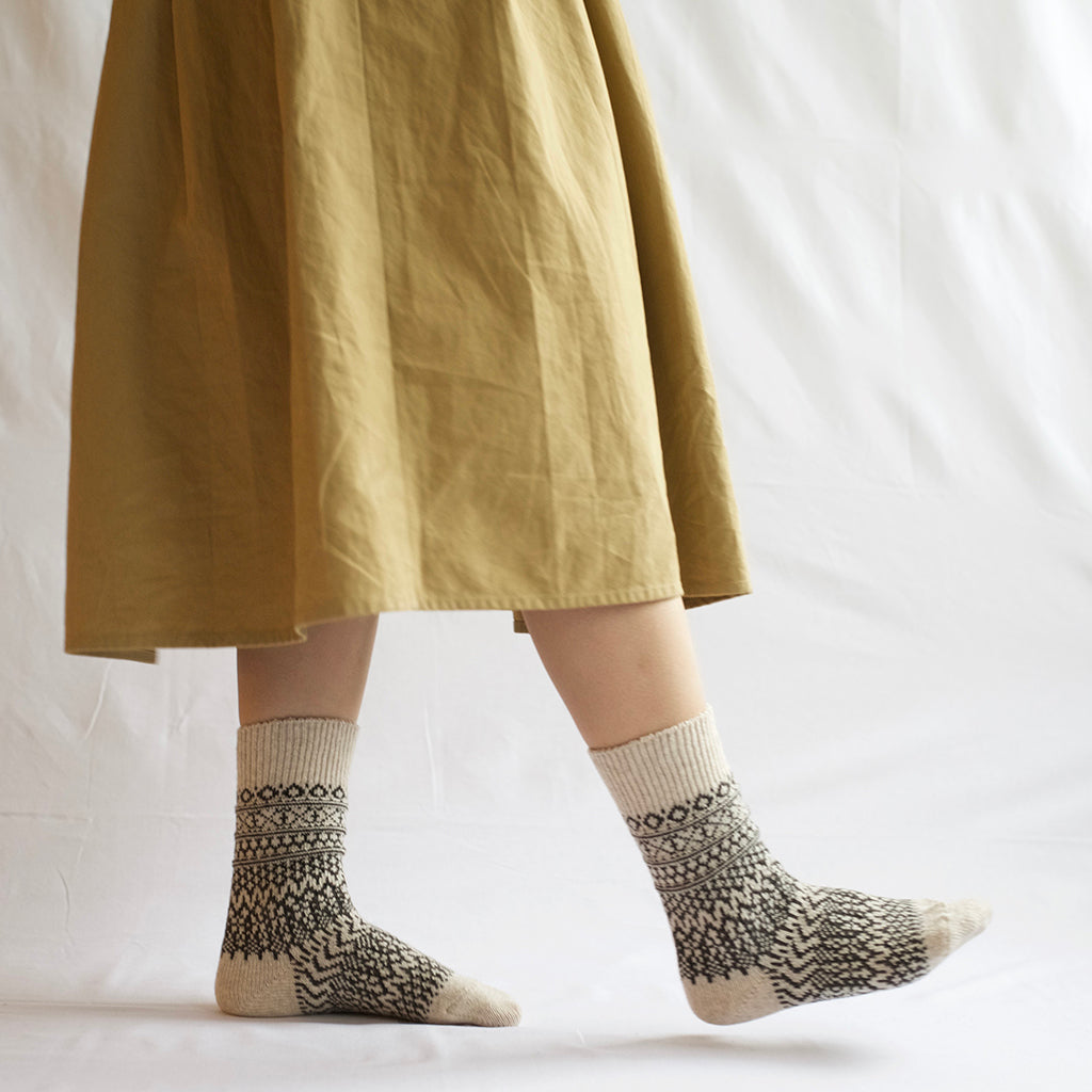 Wool Jacquard Socks    at Boston General Store