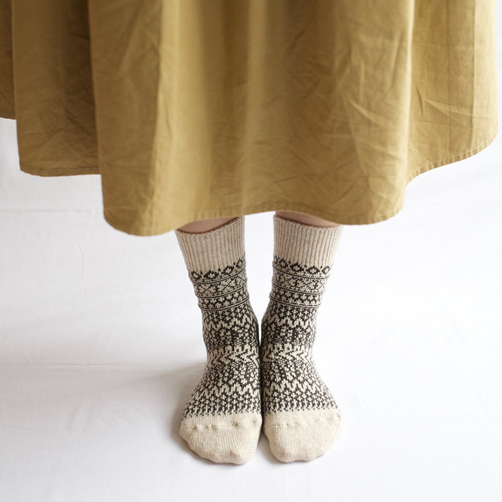 Wool Jacquard Socks    at Boston General Store