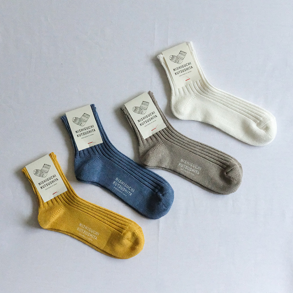 Linen Ribbed Socks    at Boston General Store
