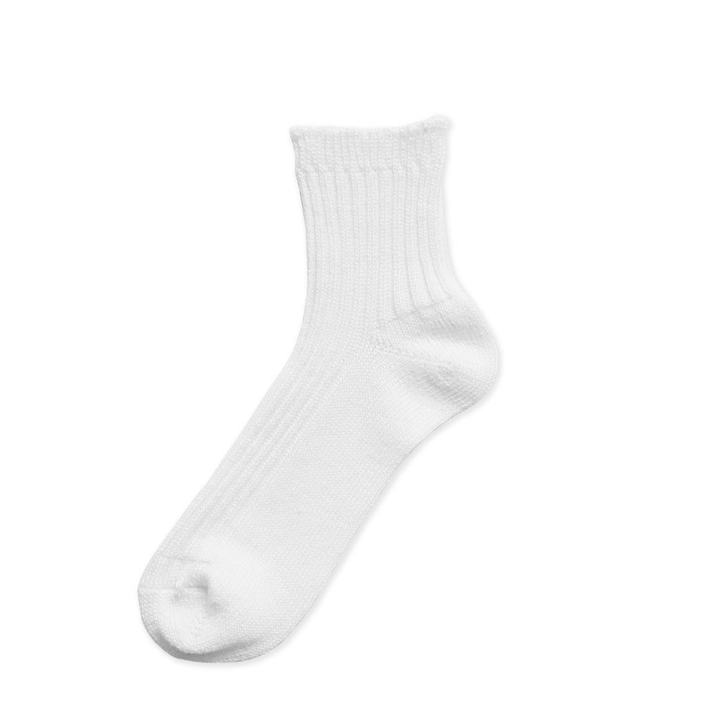 Linen Ribbed Socks Large Offwhite  at Boston General Store