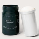 No Tox Life Earl Grey Deodorant tube empty next to white refill capsule.