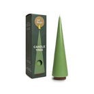 Big candle tree next to box packaging.