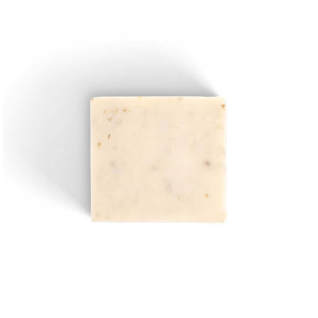 Bar of SallyeAnder unscented oatmeal essential soap on white background 