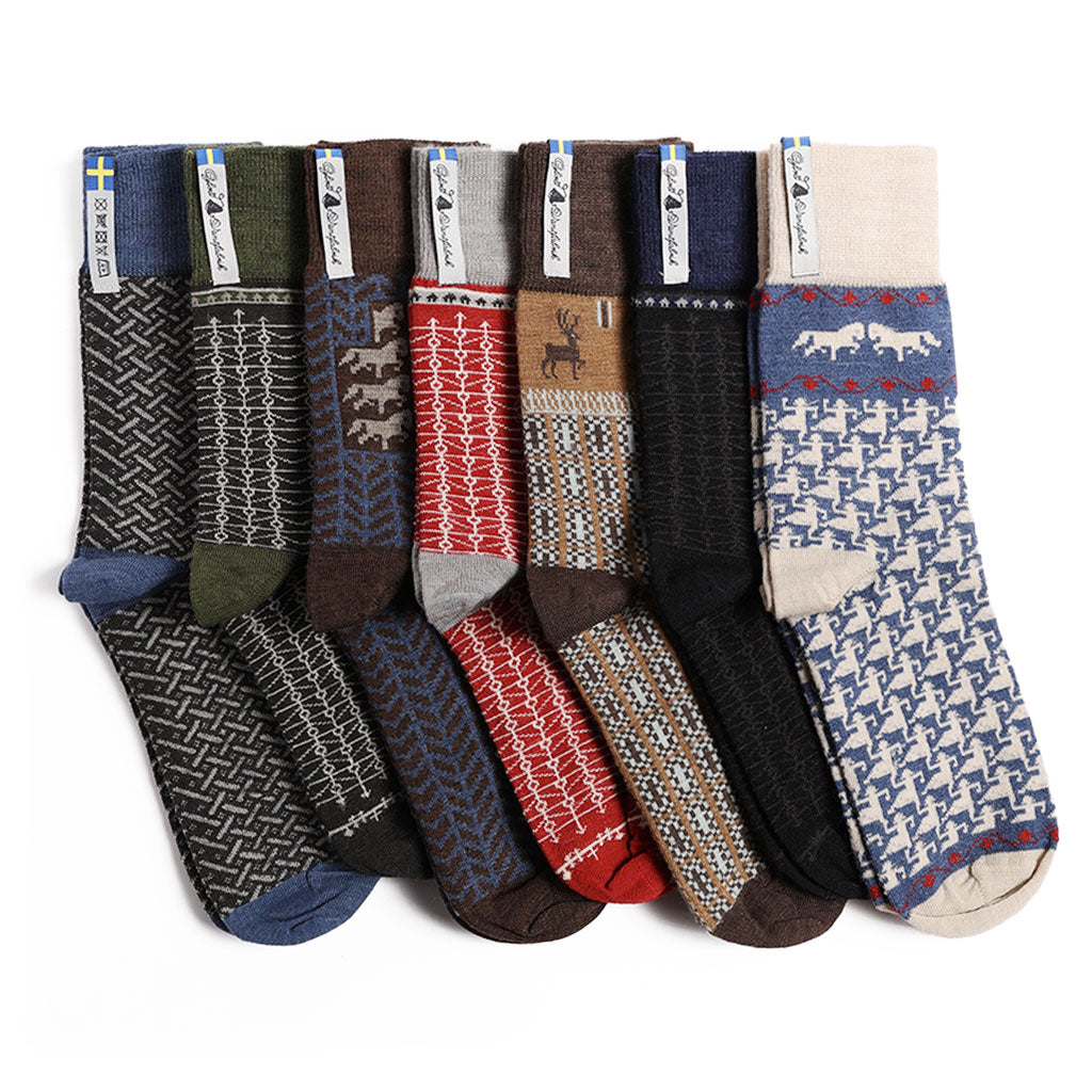 Swedish-Knit Merino Wool Socks, 7 pack at Boston General Store