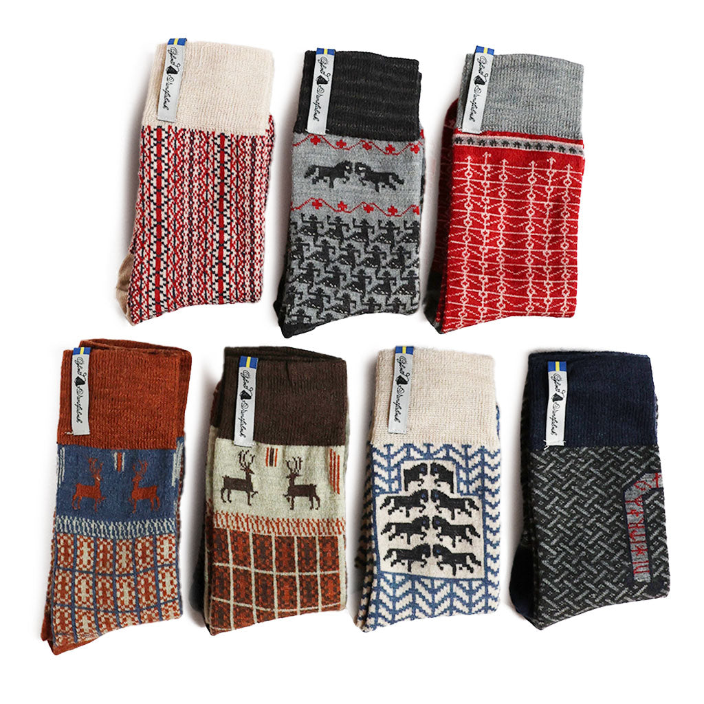 Christmas Merino Socks, 7 pack    at Boston General Store