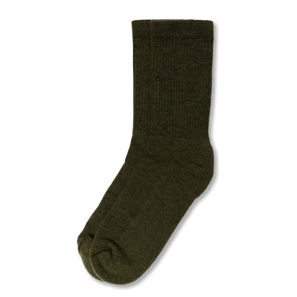 Supermerino Wool Socks Olive   at Boston General Store