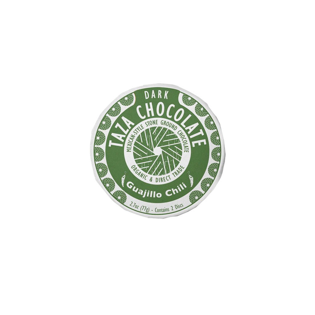 Taza Chocolate Guajillo Chili dark chocolate packaging on a white background