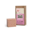 Sallye Ander organic rose essential soap with packaging on a white background