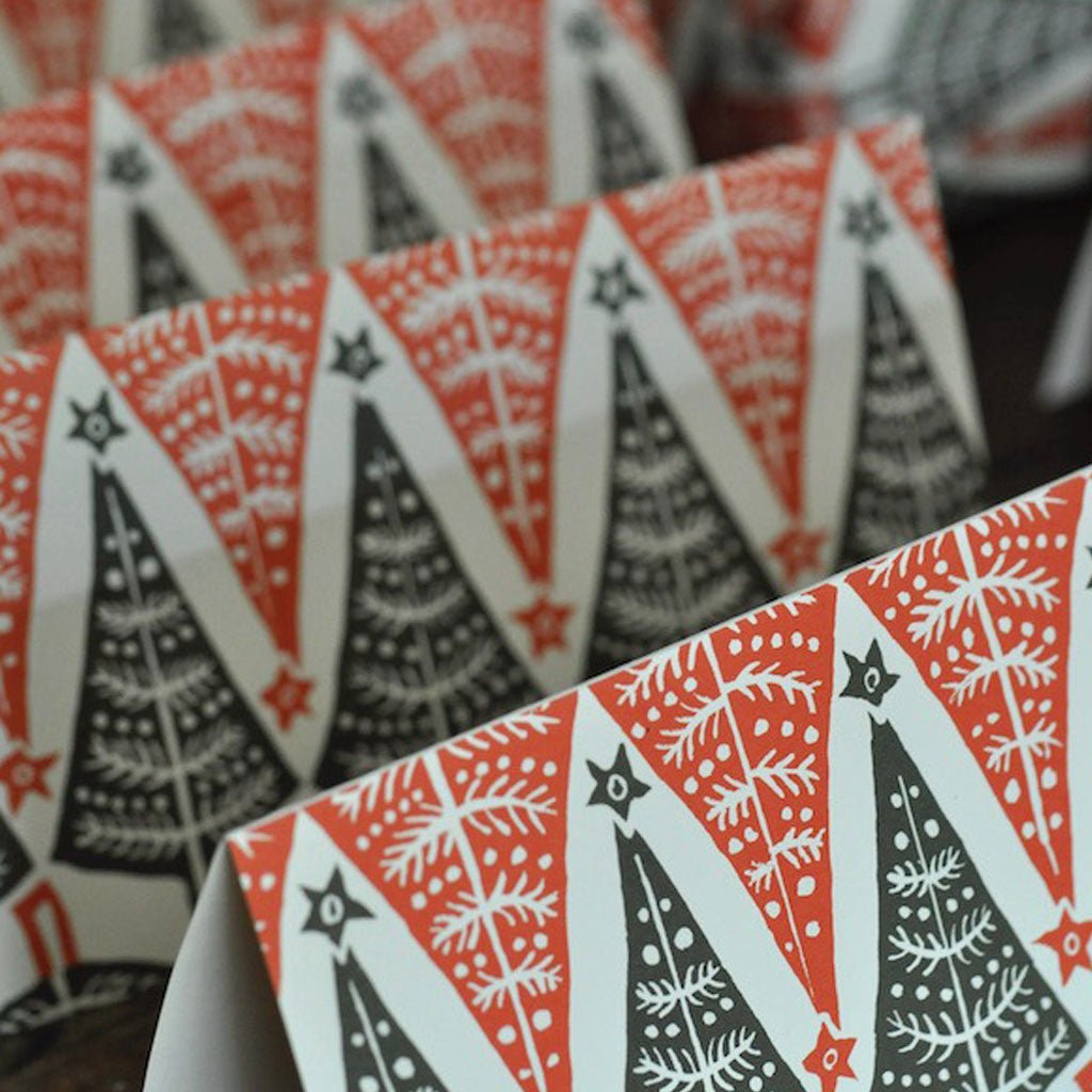 Pack of Six Long Cards Dancing Trees Boston General Store