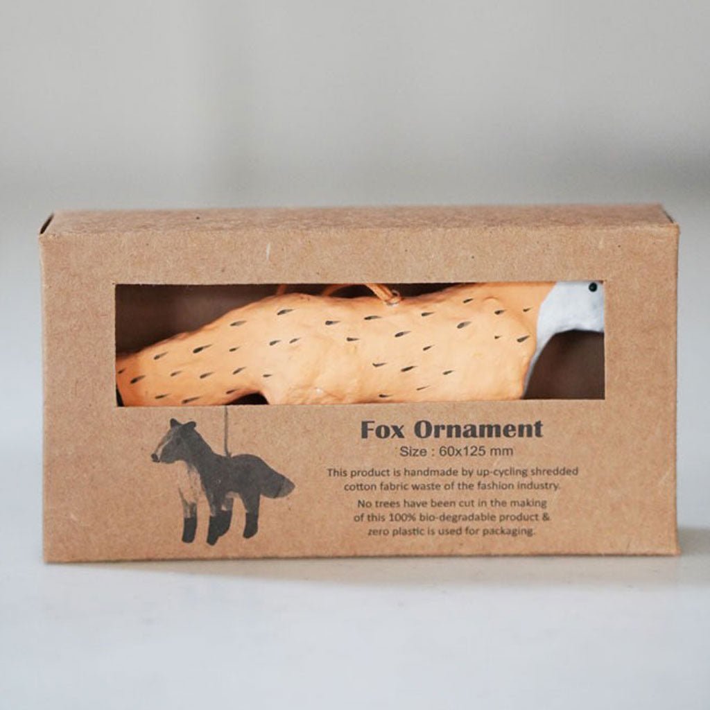 Paper Mache Fox Ornament Boston General Store