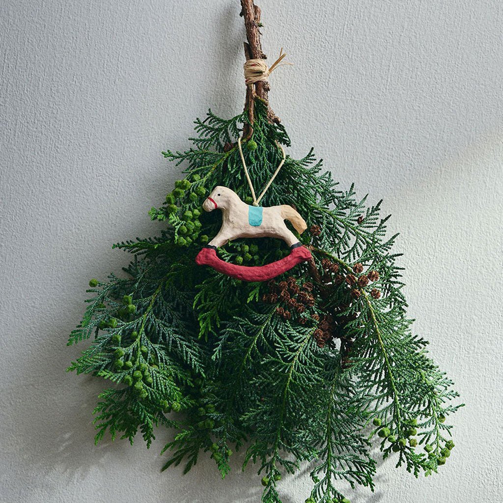 Paper Mache Rocking Horse Ornament Boston General Store