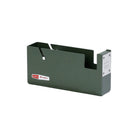 A dark green steel large tape dispenser with red Penco logo on side on white background