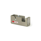 A small ivory beige steel tape dispenser on white background