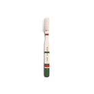 Pine green and cream toothbrush on white background